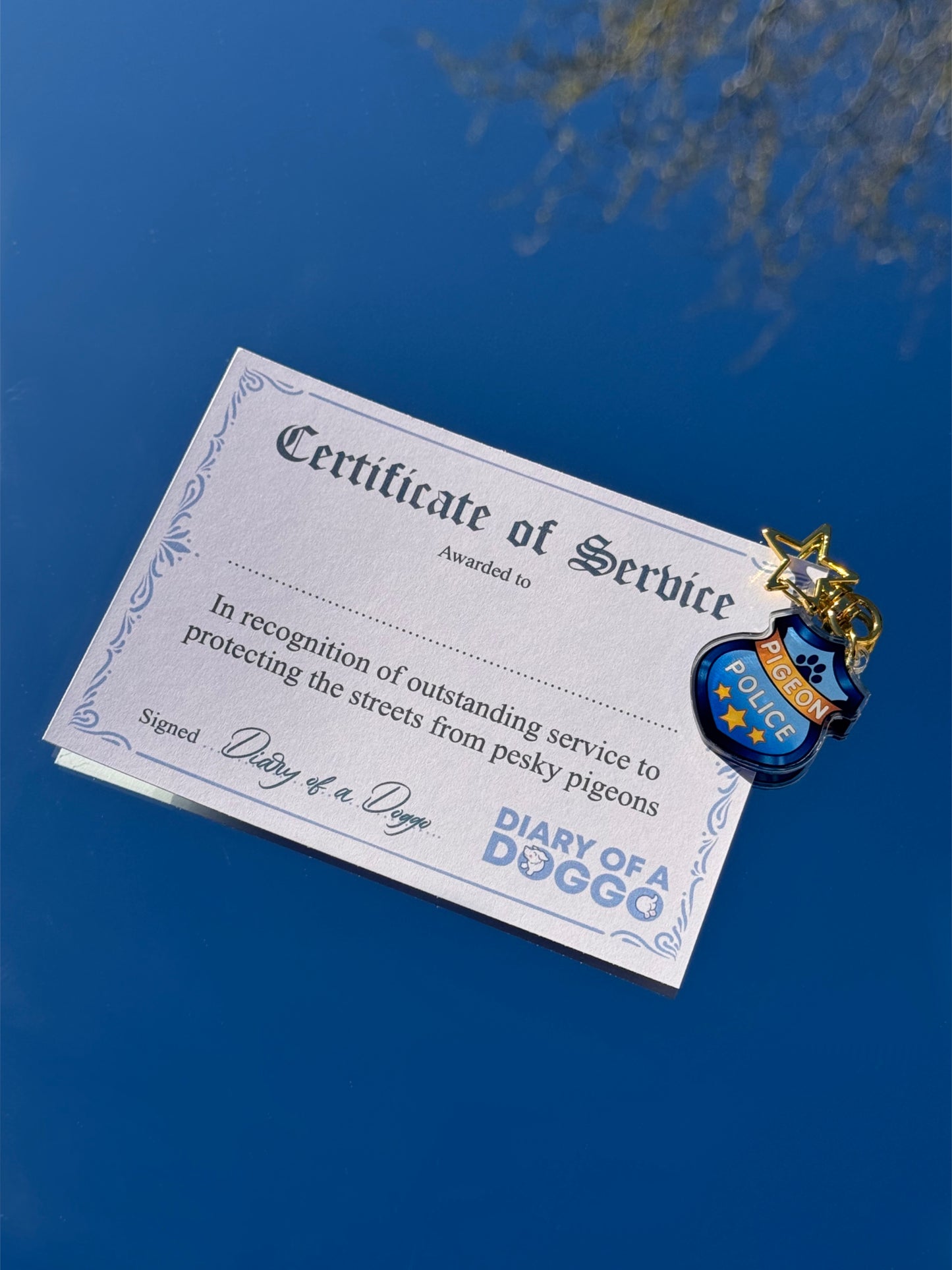 Pigeon Police collar charm