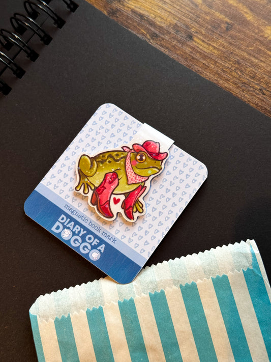 Cowboy Frog magnetic bookmark